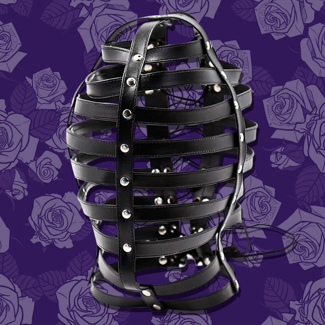 Strap Me Down Mask Hood / Vegan Leather / BDSM Bondage Sadist Etsy