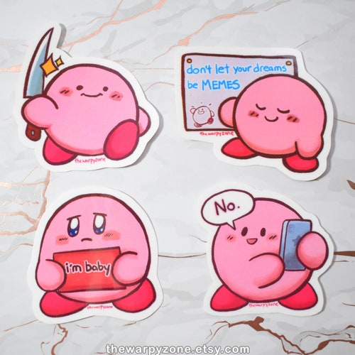 Boba Kirby Waterproof Vinyl Sticker Etsy