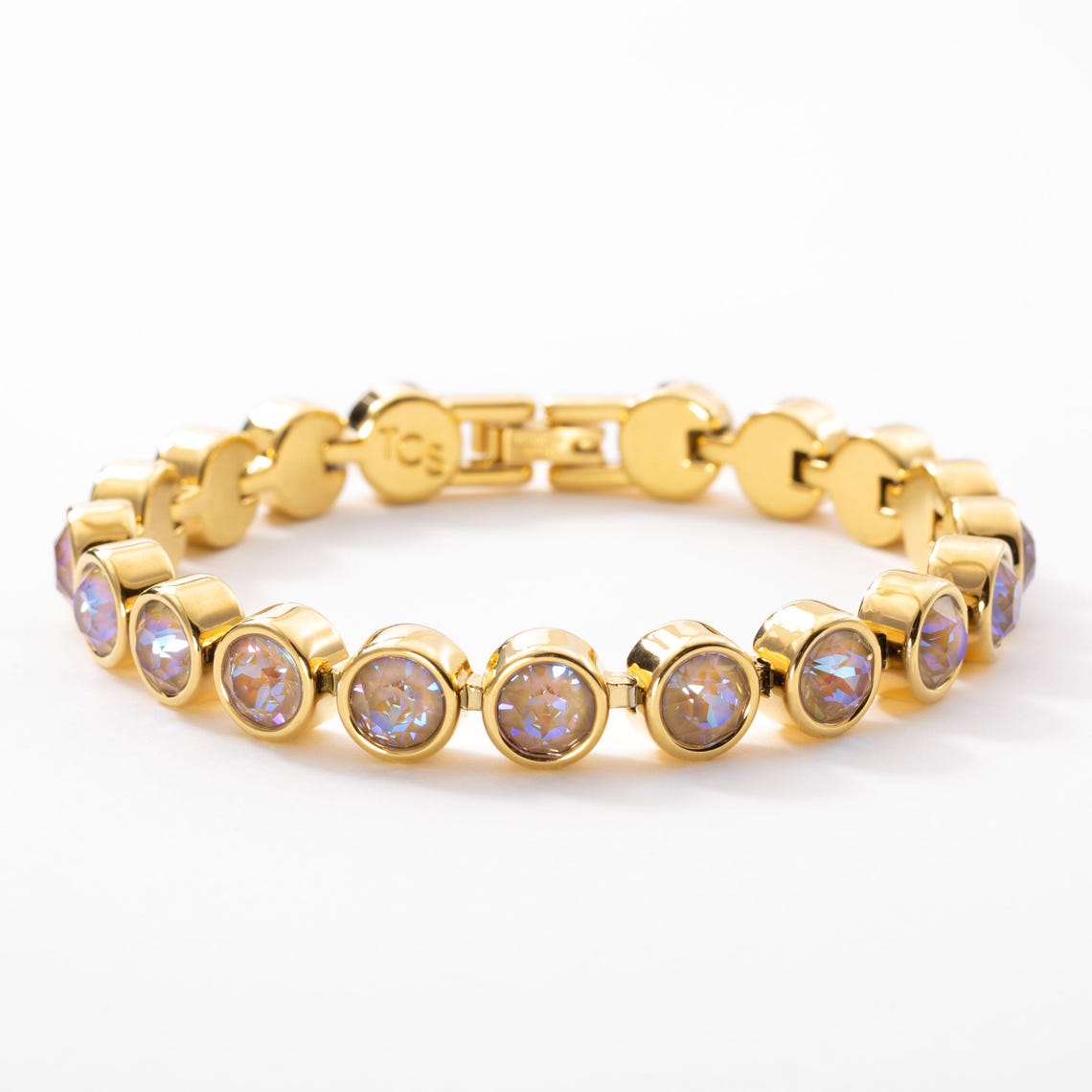 Touchstone Swarovski Crystal Ice Bracelet: Golden Cappuccino (7.25 ...