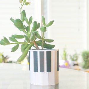 Piano Keys Planter / Pen Pencil Holder Pianist Succulent Planter Orchestra Gift for Pianist Musician Gift Music Desk Decor Minimalist image 1