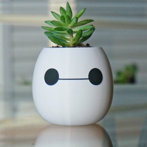 Baymax Planter or Pen holder Disney Character Minimalist Desk Container Big Hero 6 Office Decoration Gift for Kids 3D Printed Plant Pot image 1