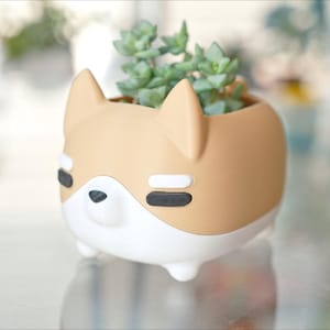 Shiba Inu-planter, suckulentväxtkruka för hundar, godis- eller brevpappersbehållare för valpar, söt kawaii-kontorsdekor, födelsedagspresent till djurälskare