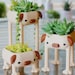 Pug Planter, Long Leg Dog Lover Decor Funny Gift, Pet Puppy Pot Best friend Animal Decor, Office Desk Doggo with Long Legs LOL