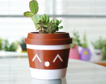 Coffee Cup Succulent Planter: Kawaii Desk Decor, Pen Holder