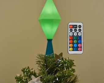 Sims Plumbob Christmas Tree Topper: RGB Remote Control Light