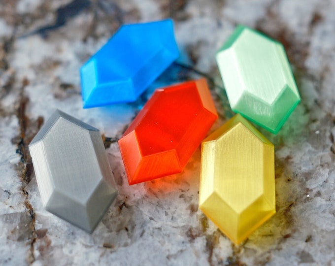 Rupee Gemstone Magnets: Legend of Zelda 3D Print Desk Decor