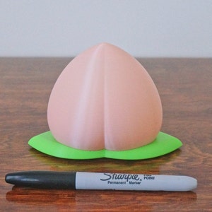 Peach Night Light: 3D Printed Fruit LED Desk Lamp image 7