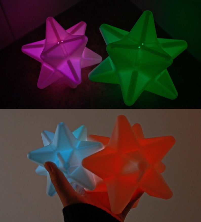 Color-Changing Star Fragment LED Light, Remote Control and USB Option, Animal Crossing Battery Powered Prop, ACNH 3D Printed Ornament Gift image 2