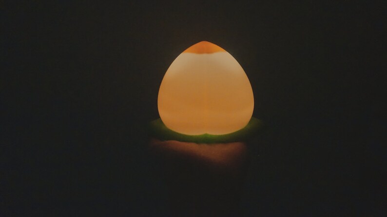 Peach Night Light: 3D Printed Fruit LED Desk Lamp image 9