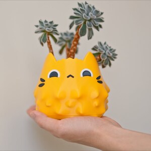 Suspicious Cat Planter: Kawaii Pen & Pencil Holder, Succulent Pot image 7