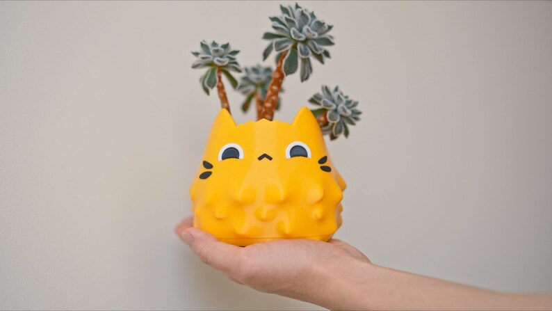 Suspicious Cat Planter: Kawaii Pen & Pencil Holder, Succulent Pot image 7