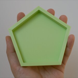 1/2-Inch Tall Pentagon Plant Saucer: Minimalist Succulent Drip Tray image 5
