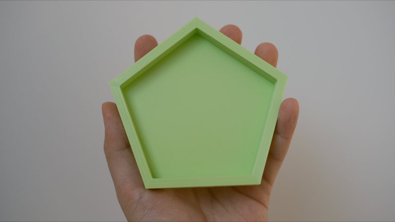 1/2-Inch Tall Pentagon Plant Saucer: Minimalist Succulent Drip Tray image 5