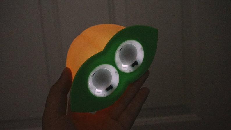 Peach Night Light: 3D Printed Fruit LED Desk Lamp image 5