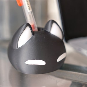 Omori MEWO-pennenhouder: 3D-geprinte Spooky Kitty-bureauopberger afbeelding 7