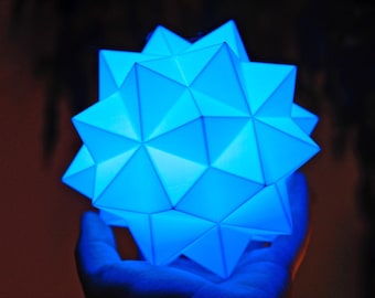 Star Ball LED Light, Math Teacher Gift, Hanging Battery Powered Prop, Wedding Ornament Gift, Geometric Icosahedron Decor