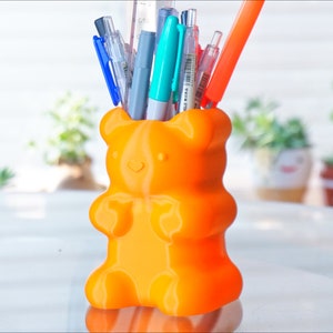 Gummy Bear Planter / Pen Pencil Holder, Candy Succulent Plant Pot, Teddy Bear Desk Pot, Office Supply Organizer, Adorable Desk Decor