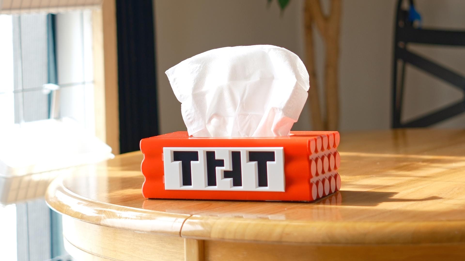 Minecraft TNT Rectangle Tissue Box Cover, Game Room Office Decor