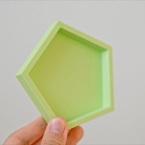 1/2-Inch Tall Pentagon Plant Saucer: Minimalist Succulent Drip Tray image 4
