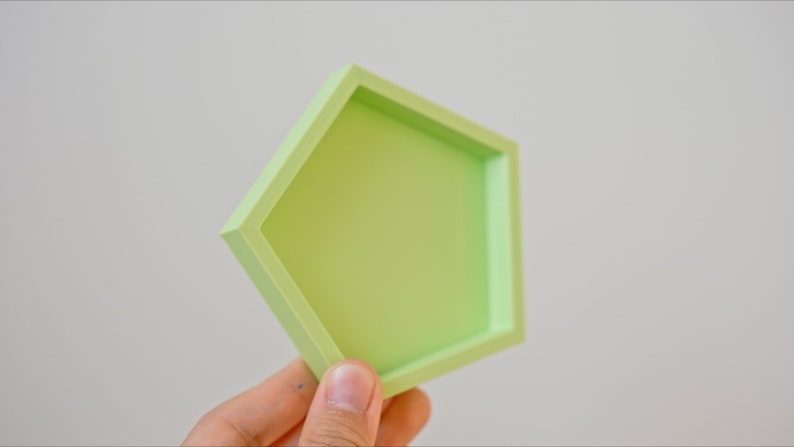 1/2-Inch Tall Pentagon Plant Saucer: Minimalist Succulent Drip Tray image 4