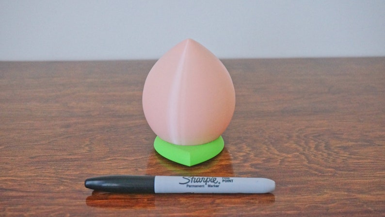 Peach Night Light: 3D Printed Fruit LED Desk Lamp image 8