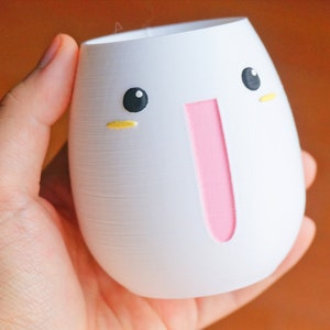 Kawaii Big Smile Planter: 3D Printed Anime Desk Decor image 5