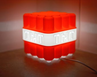 Lampka zasilana przez USB TNT z Minecrafta, lampka biurkowa do pokoju gier, dekoracja biura, lampka nocna Square Block, prezent urodzinowy dla dziecka, oryginalna, wyjątkowa dekoracja