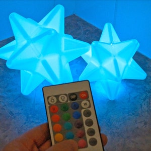 Color-Changing Star Fragment LED Light, Remote Control and USB Option, Animal Crossing Battery Powered Prop, ACNH 3D Printed Ornament Gift image 1