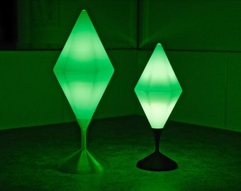 Sims Plumbob Light, Battery Powered Gemstone Nightlight Stand, Gaming Setup Gem Mood Lighting, Birthstone Office Desk Figurine