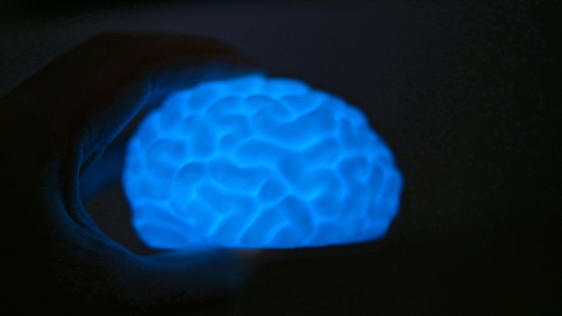 Brain LED Night Light: 3D Printed Novelty Gift, Science Decor image 7