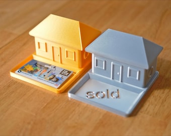 Simple Sold Home Business Card Holder, Minimalist House Realtor Stationery Organizer