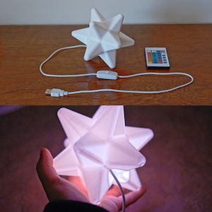 Color-Changing Star Fragment LED Light, Remote Control and USB Option, Animal Crossing Battery Powered Prop, ACNH 3D Printed Ornament Gift image 4