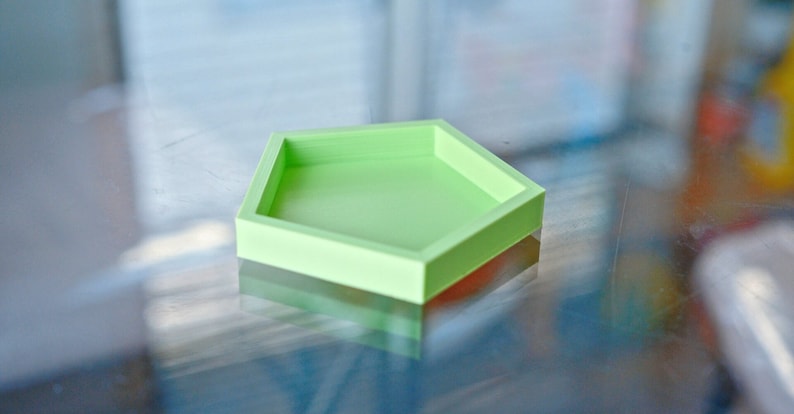 1/2-Inch Tall Pentagon Plant Saucer: Minimalist Succulent Drip Tray image 1