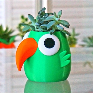 Big Beak Bird Planter/ Pencil Pen Holder - Parrot Pet Succulent Planter Plant Pot - Crow Office Supply Organizer Desk Decor