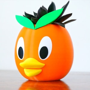 Orange Bird Planter / Pen Pencil Holder- Walt Disney Character- Florida Citrus Swirl - Succulent Planter Pot- TV Show Character