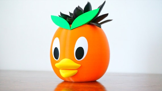 Orange Bird Planter / Pen Pencil Holder- Walt Disney Character- Florida Citrus Swirl - Succulent Planter Pot- TV Show Character