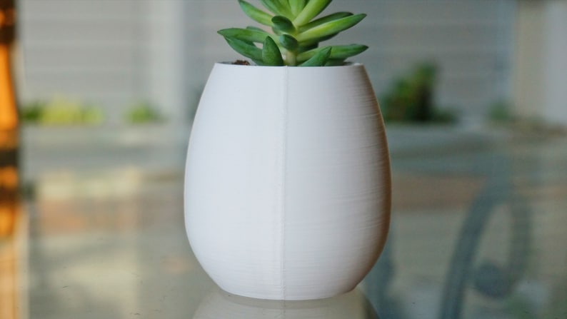 Kawaii Big Smile Planter: 3D Printed Anime Desk Decor image 10