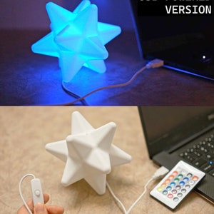 Color-Changing Star Fragment LED Light, Remote Control and USB Option, Animal Crossing Battery Powered Prop, ACNH 3D Printed Ornament Gift image 3