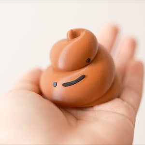 Poop Desk Friend, Cute Derpy Funny Gift for Him or Her, Birthday Gift Party Prize, Cute Poo Smile Cake Topper, Poopy Pet Office Figurine image 8