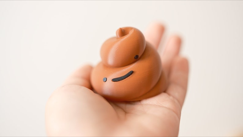 Poop Desk Friend, Cute Derpy Funny Gift for Him or Her, Birthday Gift Party Prize, Cute Poo Smile Cake Topper, Poopy Pet Office Figurine image 8