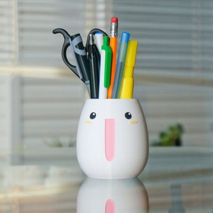 Kawaii Big Smile Planter: 3D Printed Anime Desk Decor image 6