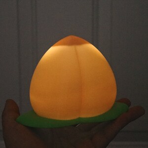 Peach Night Light: 3D Printed Fruit LED Desk Lamp image 4