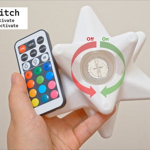 Color-Changing Star Fragment LED Light, Remote Control and USB Option, Animal Crossing Battery Powered Prop, ACNH 3D Printed Ornament Gift image 7