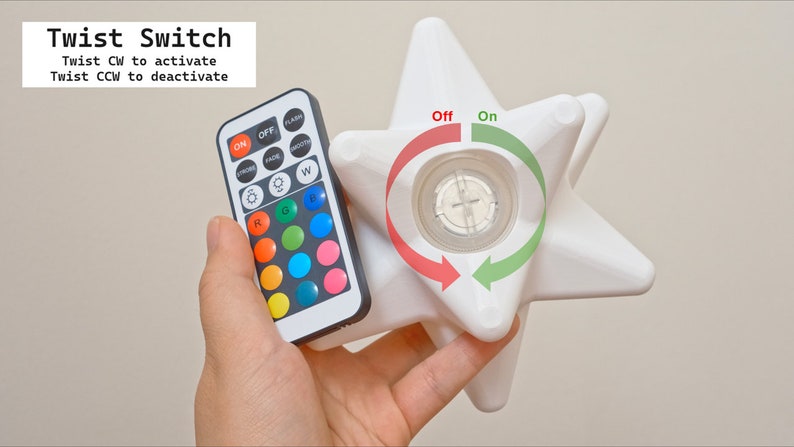 Color-Changing Star Fragment LED Light, Remote Control and USB Option, Animal Crossing Battery Powered Prop, ACNH 3D Printed Ornament Gift image 7