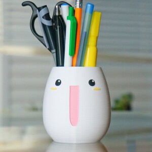Kawaii Big Smile Planter: 3D Printed Anime Desk Decor image 3
