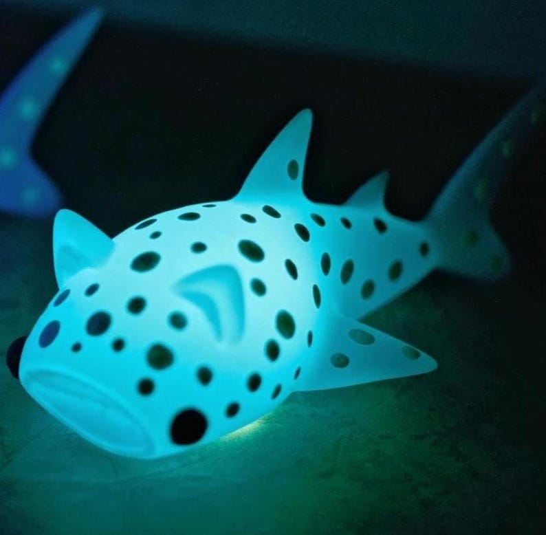 Cat Whale Shark Fidget Light, Ocean Sea Life Fidget Night Light, Aquatic Office Room Decor, Marine Biology Battery Powered Novelty Gift image 3