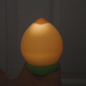 Peach Night Light: 3D Printed Fruit LED Desk Lamp image 6