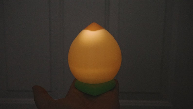 Peach Night Light: 3D Printed Fruit LED Desk Lamp image 6