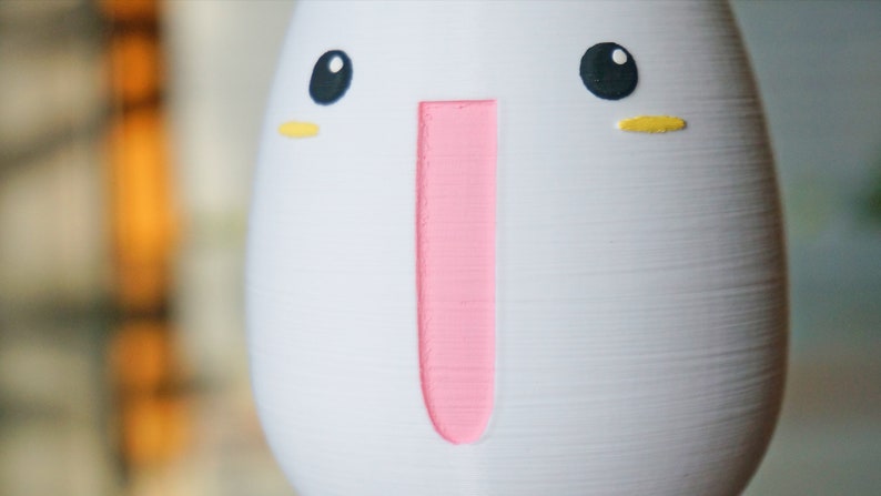 Kawaii Big Smile Planter: 3D Printed Anime Desk Decor image 4