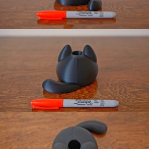 Omori MEWO-pennenhouder: 3D-geprinte Spooky Kitty-bureauopberger afbeelding 4